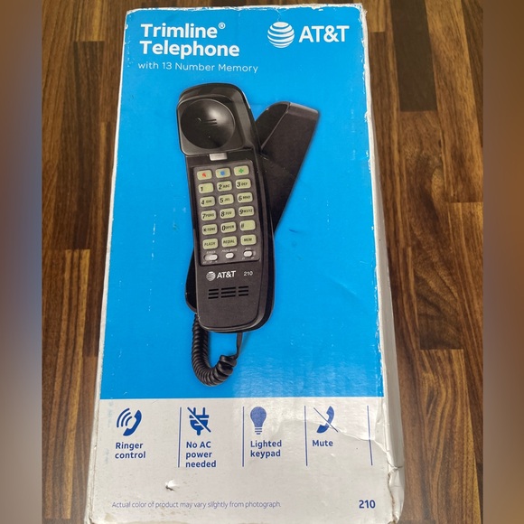 AT&T Black Trimline Telephone with 13 Number Memory - Picture 1 of 3